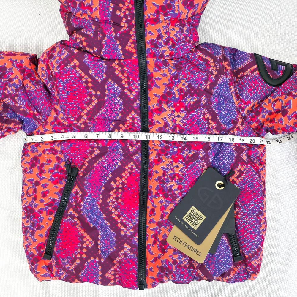 Goldbergh Lucinda Ski Jacket Pink Purple Snake Animal Print Down Coat Sz 4 - Picture 11 of 15